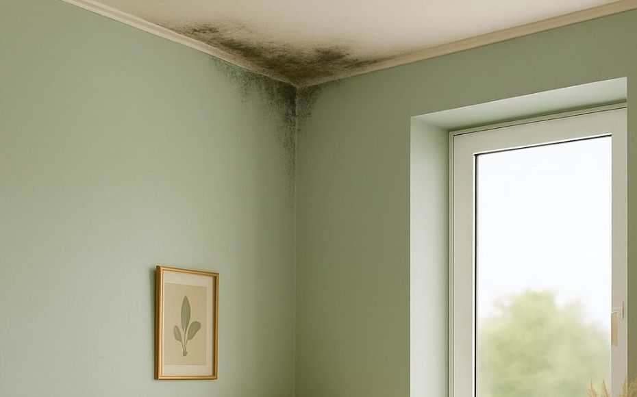 Mould growth in corner of room