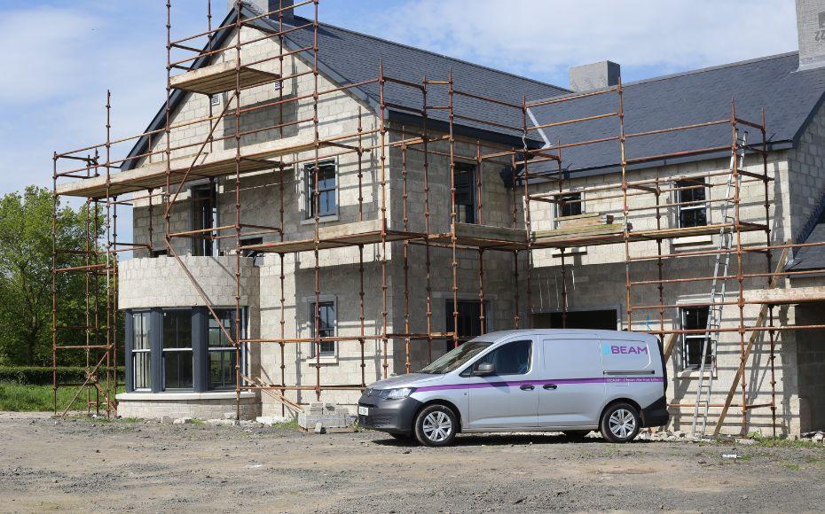 New build house with windows and doors fitted