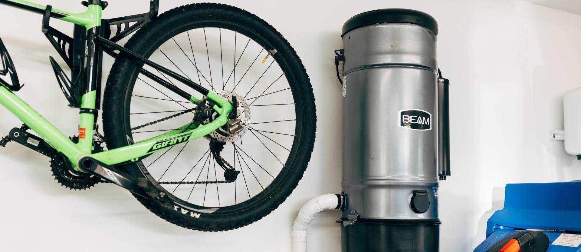 Beam central vacuum power unit in garage