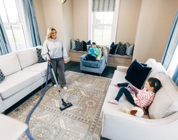 Central vacuum system installed and in use in a new build home