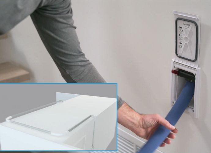Video showing how beam central vacuum with retractable hose works
