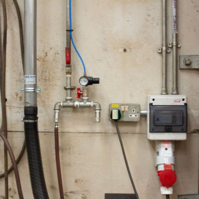 BEAM weld fume extraction hose and smart controls in welding bay